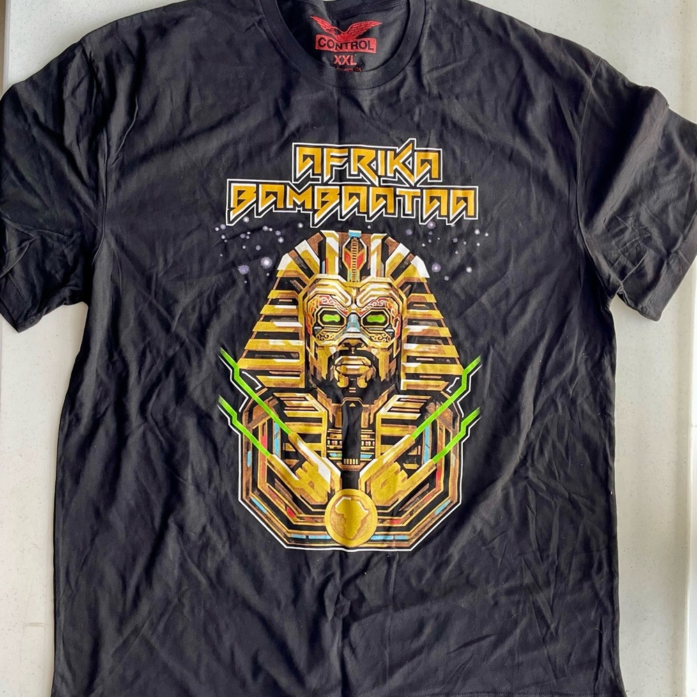 Men's Afrika Bambaataa Pharaoh T-shirt 2XL Black Control